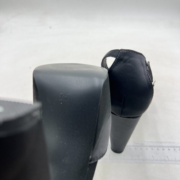 YDN Women Platform Sandals Ankle Strap D’Orsay Cone High Heels Pointed Toe Black - Picture 6 of 8